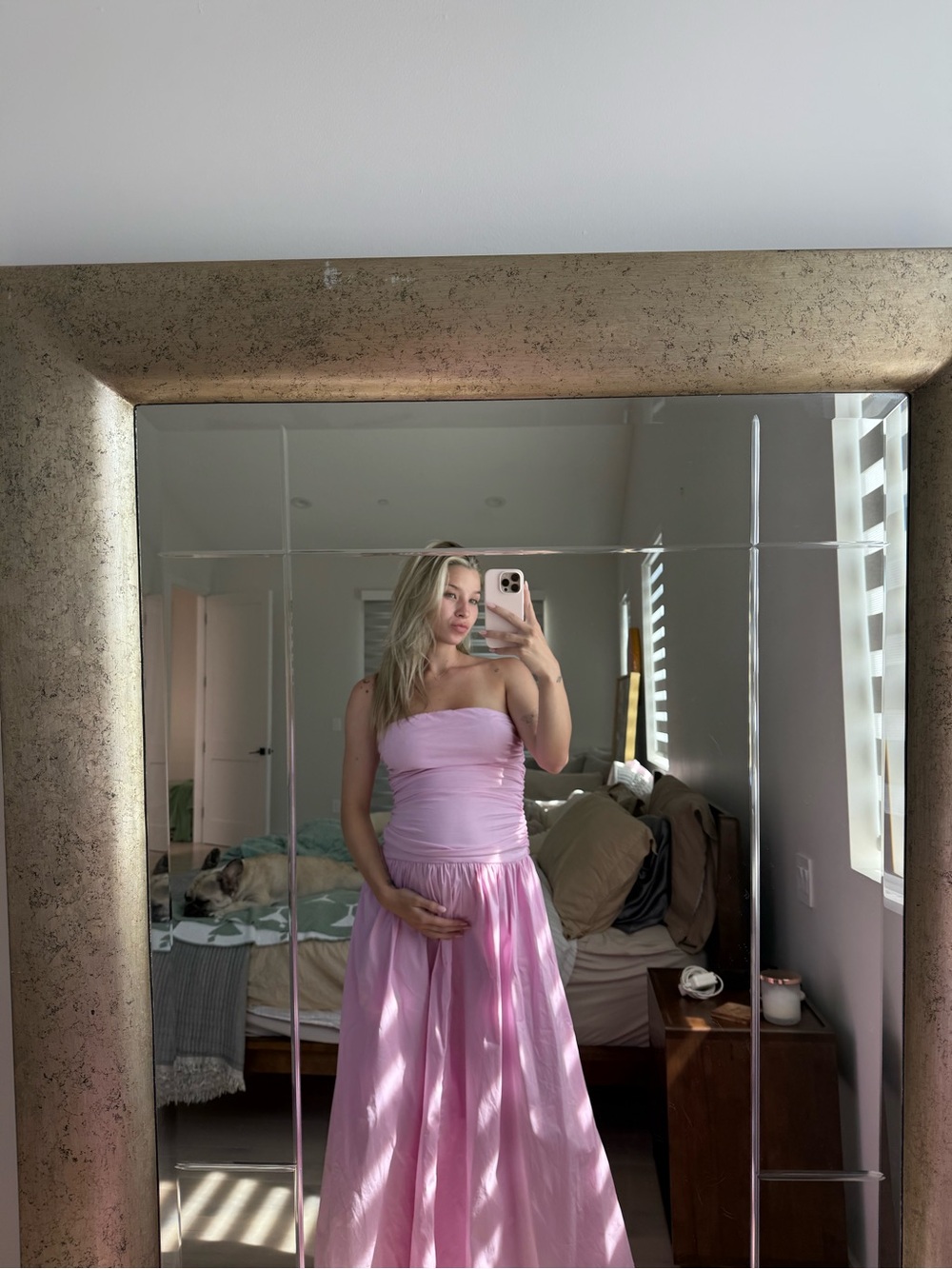 Peppermayo Strapless Ruched Maxi Dress — Pink - Picture 4 of 5